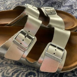 Silver Birkenstock Sandals